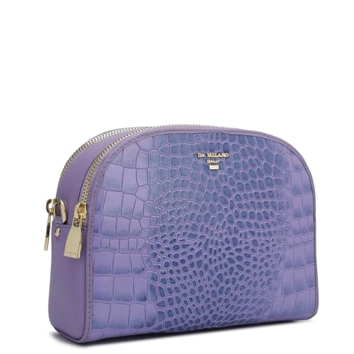 Image of Da Milano Women's Leather Sling Bag - Purple