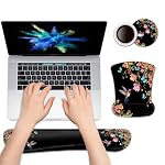 Ergonomic Mouse Pad with Gel Wrist Rest Support, Gaming Mouse Pad with Cloth, Non-Slip PU Base for Computer, Home, Office, Memory Foam Keyboard Wrist Rest Support, Hummingbird Watercolor Flower - Image 5