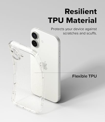 Image of Ringke Air Compatible with iPhone 17 Case [Flexible TPU] Ultra Thin Lightweight Protective Cover - Glitter Clear