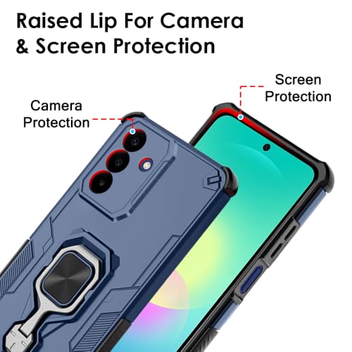 Image of TheGiftKart Tough Armor Bumper Back Case Cover for Samsung Galaxy A27 5G | Ring Holder & Kickstand in-Built | 360 Degree Protection Back Case Cover for Samsung Galaxy A27 5G (PC & TPU, Blue)