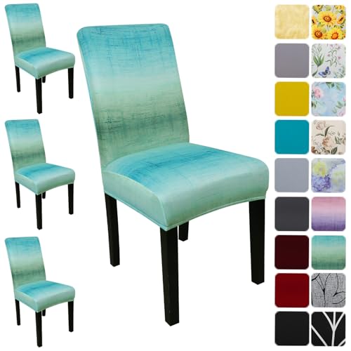 Keyroal Dining Room Chair Covers Set of 4, Stretch Pattern Parsons Chair Slipcovers Spandex Removable Washable Kitchen Chair Protector Cover for Dining Room, Hotel, Ceremony