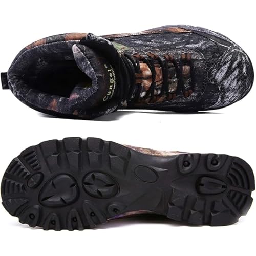 cungel Men's Hunting Boot 8-INCH Camouflage Timber Waterproof Hunter Shoes Forest Boots Jungle Anti-Slip Lightweight Breathable Durable Fishing Hiking Working Field Hunting - Thumbnail 5