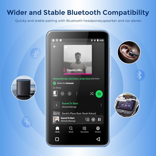 Image of innioasis G1 Kids MP3 Player with Bluetooth, WiFi, 80GB Android MP4 Player, 4-Inch Full Touch Screen, Supports Spotify, Pandora, Tidal, Deezer, Amazon Music (Blue)