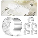 Anillo de servilleta Servilleteros Individuales, 6 Piezas de Acero Inoxidable Soporte para Hebilla de servilleta para decoración de Mesa de Cena, Banquete de Boda, Navidad