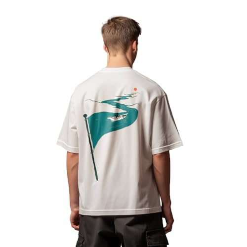 Image of Nobero Men's Oversized Graphic T-Shirt for Men | Soft Cotton | Drop Shoulder Relaxed Fit | Printed Casual Tshirt for Men