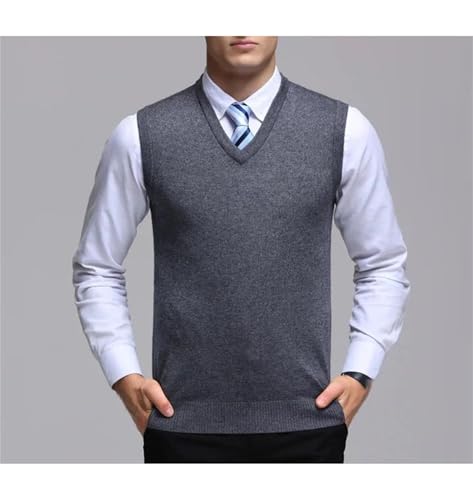 Mnjyihy Men Sleeveless Pullover Sweater Vest Classic V-Neck Wool Blend Knitted Pullover Waistcoat2