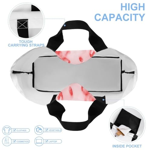 Women's Multi-Functional Shopping Bag，Strawberry Donut Printing Messenger Bag Shoulder Bag for Travel, Work, Shopping & Parties with Inner Pocket, Grocery Bag Lightweight & Water-Resistant4