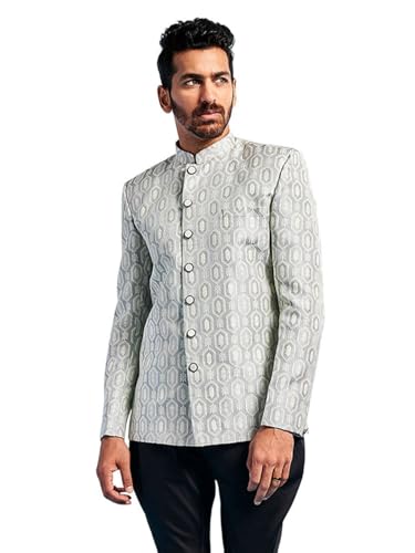 Image of VASTRAMAY Men's Jodhpuri - Silk Blend Jacquard Jodhpuri for Men.