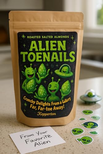 Image of Alien Toenails - Hilarious Gag Gift Roasted Salted Almonds by Kepperton | Premium USA Snack for White Elephant, Office Pranks, Birthday & Christmas Fun | Unique Funny Nut Gift Idea