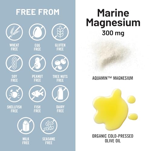 NatureWise High Absorption Marine Magnesium Supplement 300mg - Naturally Sourced Magnesium from Seawater - Non-GMO, USA Manufactured - 90 Softgels[1-Month Supply] - image 6