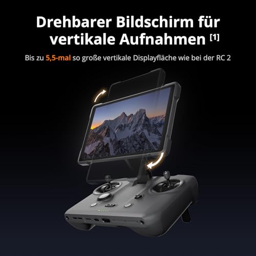 DJI RC Pro 2-Fernsteuerung - 7 Zoll superhelles, drehbares Display für Vertikalaufnahmen, zusammenklappbare Steuerknüppel, eingebautes Mikrofon, kompatibel mit Mavic 4 Pro und mehr