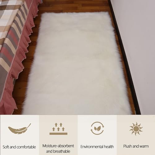 Alfombra lanuda para dormitorio morada y protector de sofá lavable 7