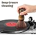 SIMPOR Vinyl Record Cleaning Kit with Stylus Brush, Anti Static Soft Velvet Record Brush Cleaner for LP Albums Turntable Player, Retro Wood Handle Dust Remover for Audiophile
