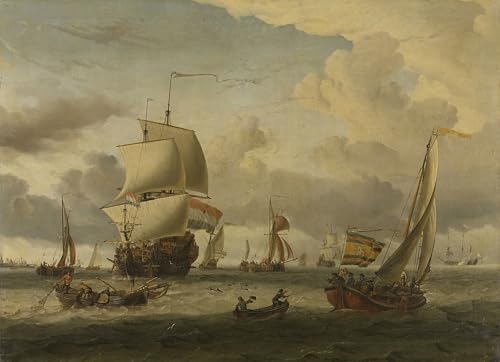 Image sur toile la rade d'Enkhuizen Abraham Storck - Affiche décoration murale 60x90cm
