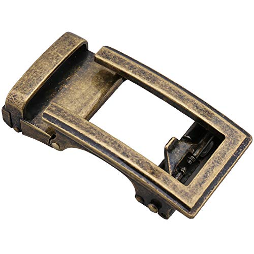 Teensery Men's Ratchet Belt Buckle 36mm Automatic Sliding Belt Buckle Replacement for Leather Belt, Fit for 34-36mm Wide (Ancient Bronze 2)2