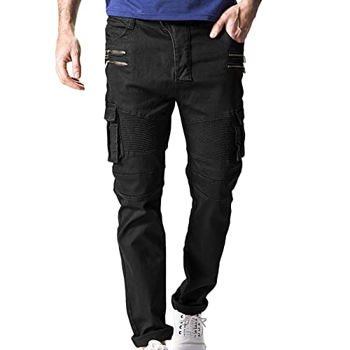 Pantalon en coton extensible pour homme skinny plissé retro