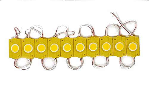 Luvik (Pack of 20) Coin LED Module DC 12 Volt Led Light for Car, Bike, Sign Board, Bars, Halls, Home, Garden, Home and External Lighting (Yellow)