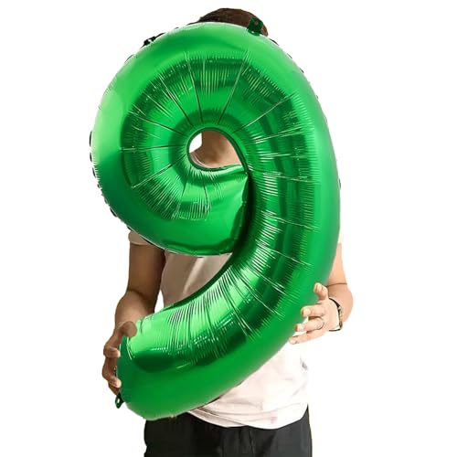 Image of Number Balloons Green Party Balloon - Giant Number 9 Balloon, 40 Inch Large Balloon for St. Patrick's Day Games Theme Birthday Decoration, Girls Boys Party Supplies