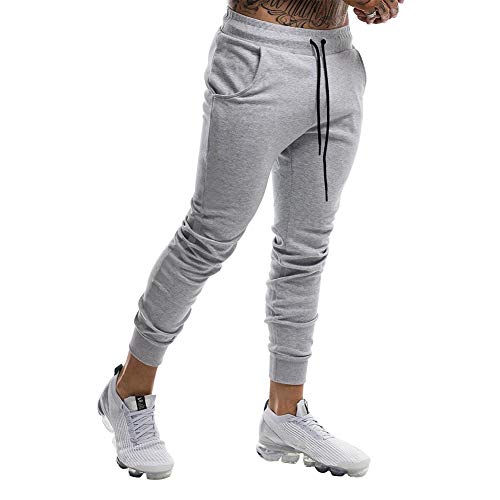 Calça de moletom masculina Wangdo com ajuste slim para treino e corrida, academia, listras laterais