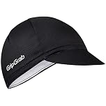 GripGrab Lightweight Summer Cycling Cap UV-Protection Under-Helmet Visor Mesh Hat Thin Breathable SPF Bicycle Headwear Black