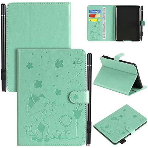 Smart Hülle für Kindle Paperwhite 1/2/3/4 Gen,Pu Leder Katze Biene Schutzhülle Case Cover mit Auto Schlaf/Wach Ständer Stift Halter
