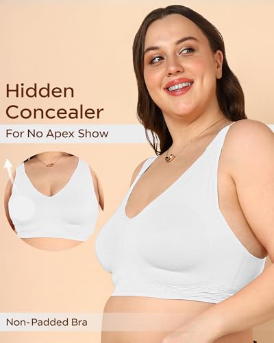 Image of Tweens Cotton Non-Padded Plus-Size Bonded Bra for Women | Full Coverage Broad Straps | Hidden Concealer | Seamless Wire-Free No-Dig Comfort | Breathable Cotton | Elastic-Free No Marks | Pack of 1