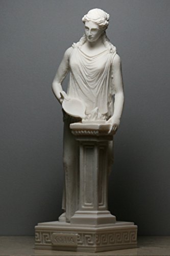 Hestia Vesta Statue Goddess Of Home Family Hearth Alabaster Sculpture 10.24 Inches #TOP3