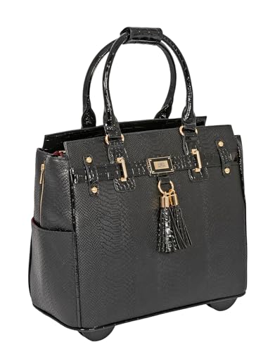 JKM & Company Rolling Laptop Bag for Women | Designer Wheeled Briefcase | Fits 13-17' Laptops |...