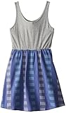Roxy Big Girls' North Side Stix Stripe Knit Woven Tank Dress