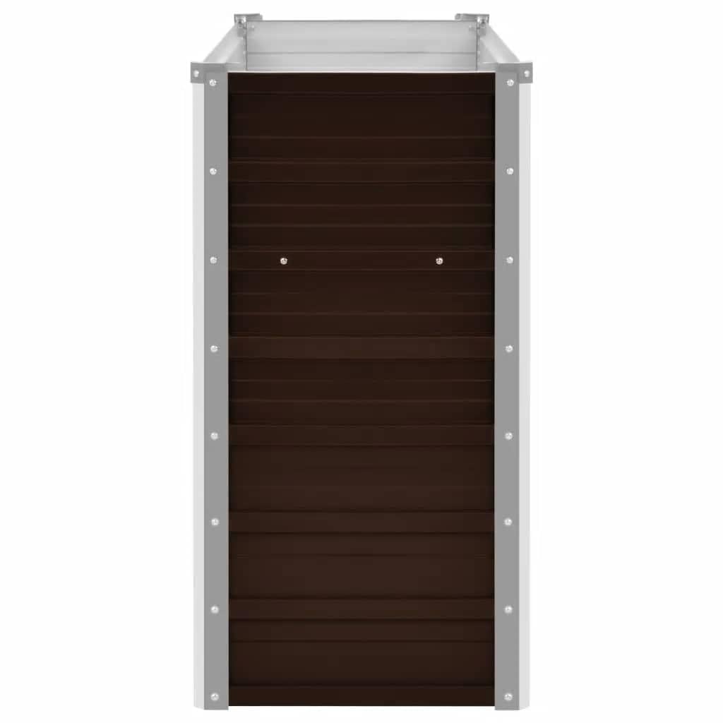 vidaXL Arriate de Acero Galvanizado Marrón Macetas Tiestos Casa Decoración Flores Floristería Jarrones Plantas Hierbas Jardinería 160x40x77 cm
