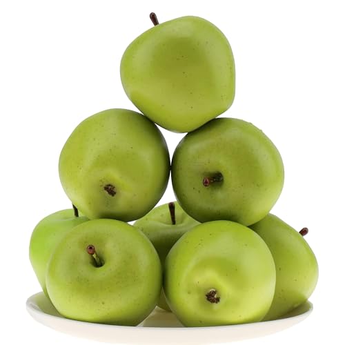 Gresorth 6 Pcs 7cm Fake Green Apple Decoration Artificial Green Apple Fruit