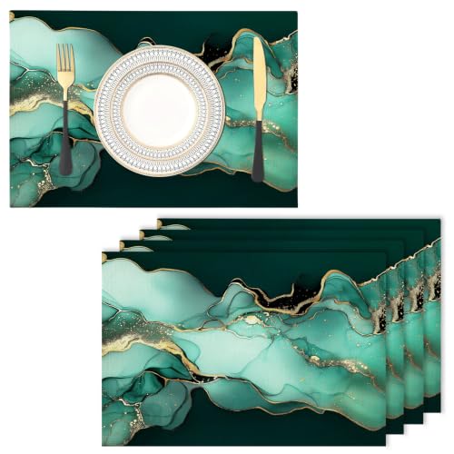 Set de table 30 x 45 cm vert pour dner entre amis coton lin