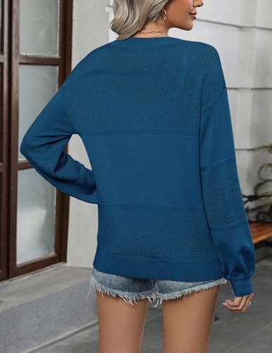 Zeagoo 2025 Womens Cardigan Casual Long Sleeve Lightweight Crochet Shrug V Neck Tops Button Down Soft Knit Sweater4