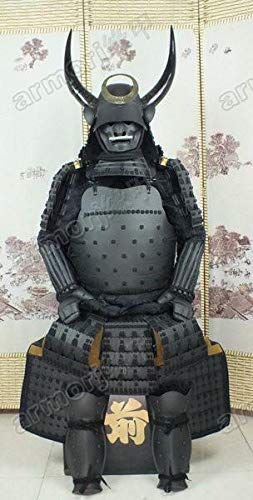 TRN 甲冑 大袖 ブラック Amazon.co.jp: ウェアラブル甲冑スーツ鎧 武士 鉄ブラックマスクホーン