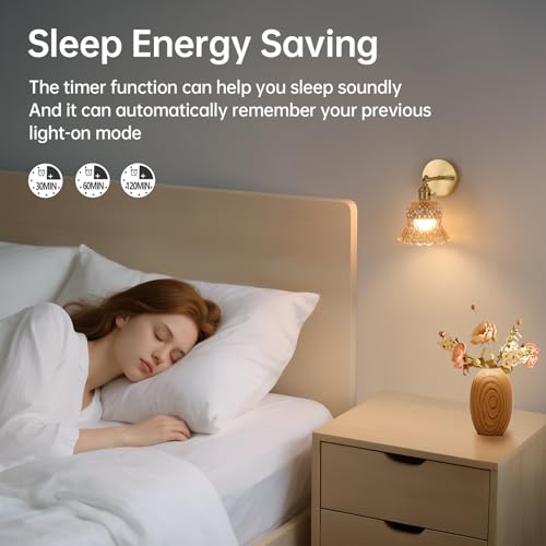 Image of Shenmoyl Vintage Battery Operated Wall Sconces Set of Two, Rechargeable Battery Powered Wall Sconce with Remote Control, Wireless Dimmable LED Light for Bedside Indoor Living Room (Amber Pineapple)