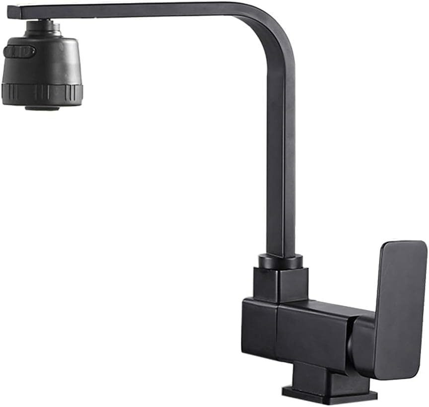 Robinet de douche noire en laiton massif au design pliant premium pour cuisine