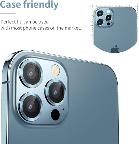 Image of DD SON Back Camera Lens Protector Tempered Glass For iPhone 13 Pro /iPhone 13 Pro Max (Sierra Blue) | Case Friendly with Edge to Edge Coverage and Easy Installation Kit, Pack of 1