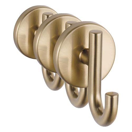 Image of Delta Single Towel Hook for Bathroom or Kitchen| Champagne Bronze | Trinsic Accessories (Pack of 3)