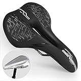 HASAGEI Fahrradsattel Herren Bequem Fahrrad Sattel Ergonomisch Fahrradsitz MTB Sattel Tourensattel Mit Fahrradsattel üBerzug FüR Damen, Geeignet FüR Rennrad Mountainbike Heimtrainer Rennrad-greu