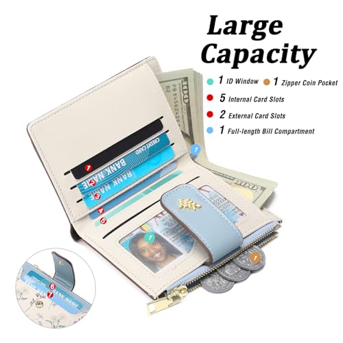 Image of GAEKEAO Wallet Women Small RFID Vegan Leather Card Holder for Women
