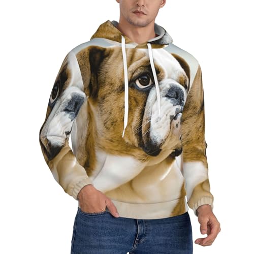Sweat à capuche bouledogue anglais EdWal pour homme en polyester avec poche