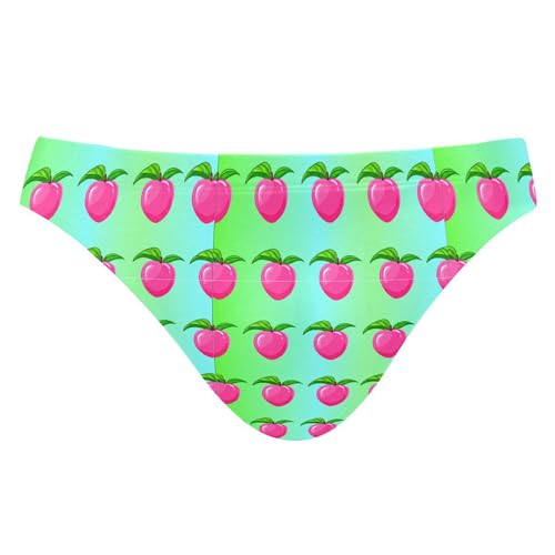 Pink Peach Fruit Mens Swimwear Swim Briefs Bikini Swimsuit for Summer Beach L B0405126