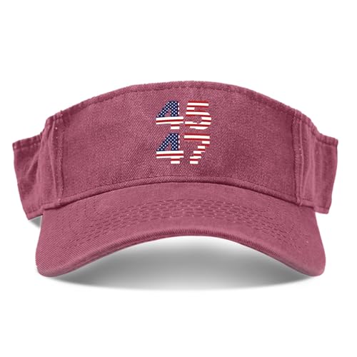 ZHZQIHFX Trump 47 Visors for Women Cap Visor Hats for Adult Golf Hats Flodable Desantis Visor Sun Caps Deep Rose