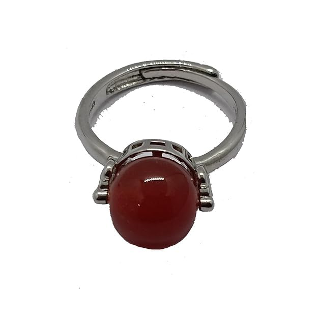 Red carnelian Beads Ring Stone Rings for Men | Ring Jewellery (Fire Opal Ring Stone - Titanium Steel-image-29