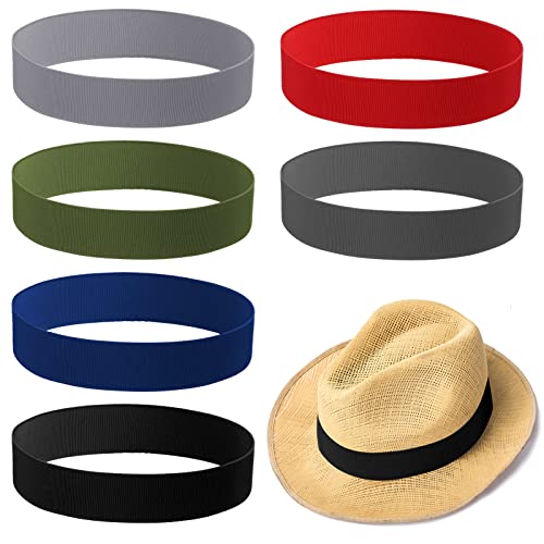 Cindeer 6 Pieces Stretchable Hat Band for Women Cowboy Hat Band for Men Panama Straw Accessories, 6 Colors(Elegant Colors)