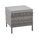 SVITA Madison Rattan-Lounge Polyrattan Ecksofa Gartenmöbel-Set Sofa Garnitur Couch-Eck Grau