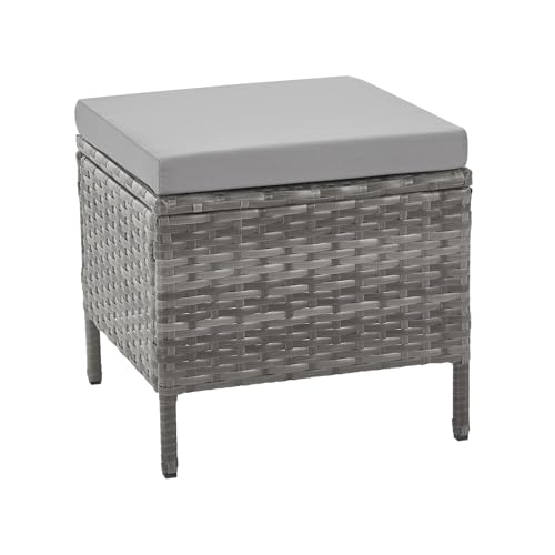 SVITA Madison Rattan-Lounge Polyrattan Ecksofa Gartenmöbel-Set Sofa Garnitur Couch-Eck Grau