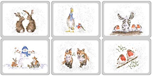 Pimpernel Wrendale X0010568976 - Manteles individuales (6 unidades), diseño navideño