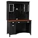 Bush Furniture Stanford Computer Desk with Hutch and Drawers in Antique Black