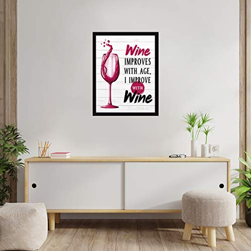 Image of Chaka Chaundh - Bar quotes frame - Wine quotes frame - Bar poster for wall with frame, Quotes on wine - Bar photo frames (14 X 11 Inches) - Composite Wood (white)